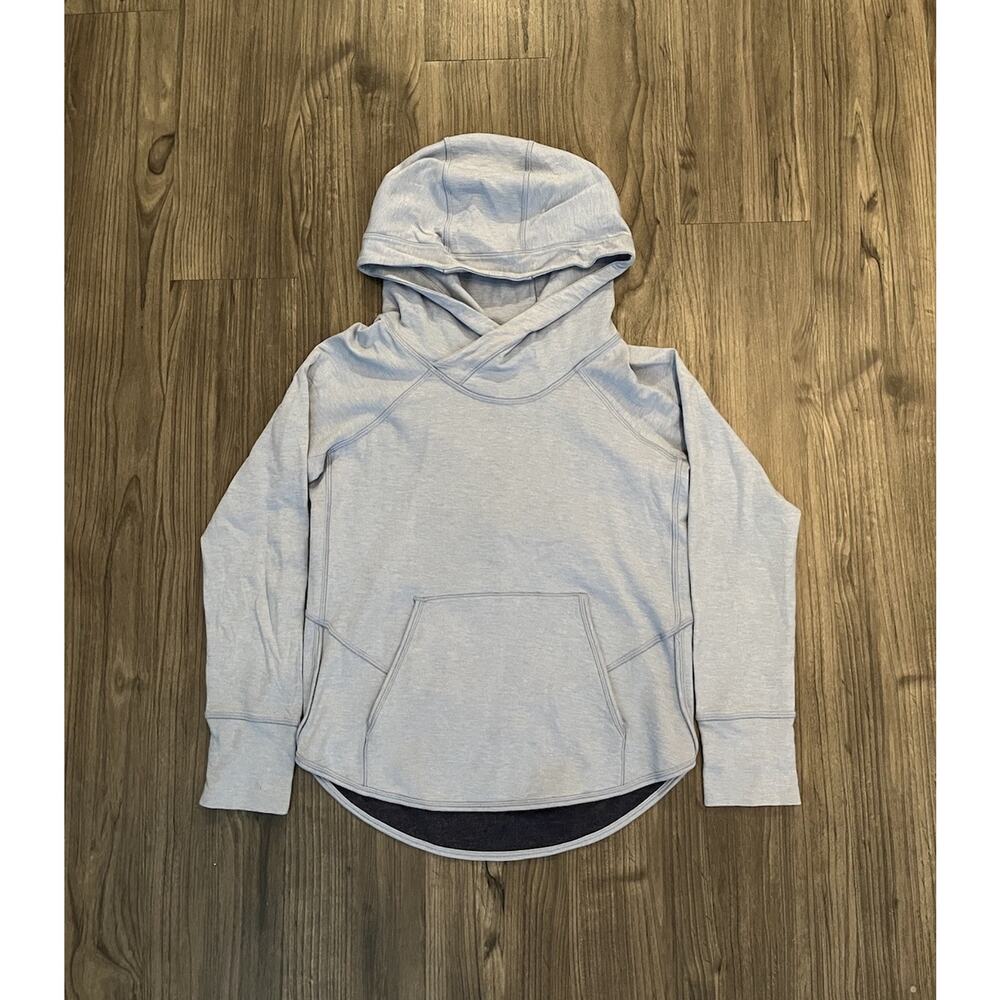 Lululemon Time Out Hoodie Heathered Blue Front Pocket Women's Size 4